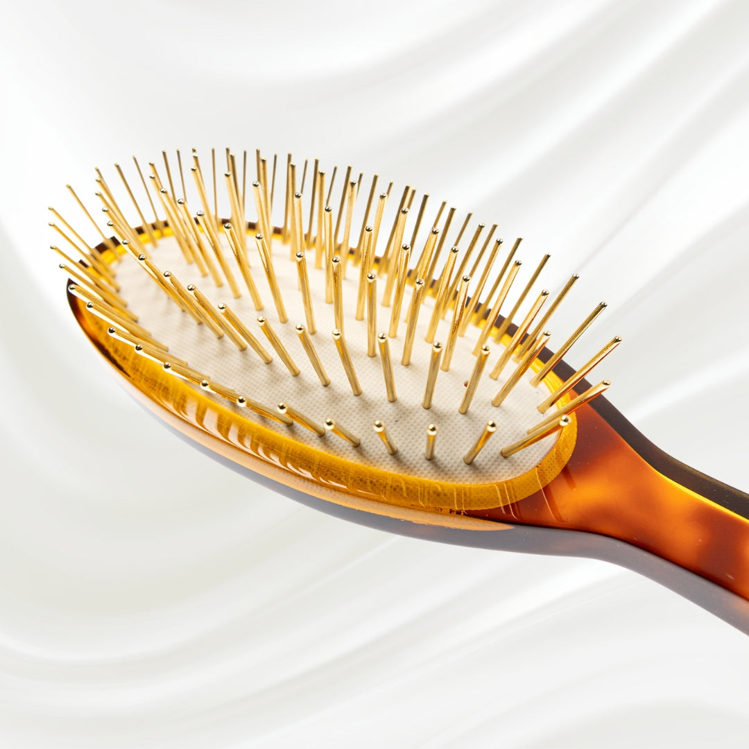 Luxury Pneumatic Hair Brush with Gold Plated Metal Pins - Classic