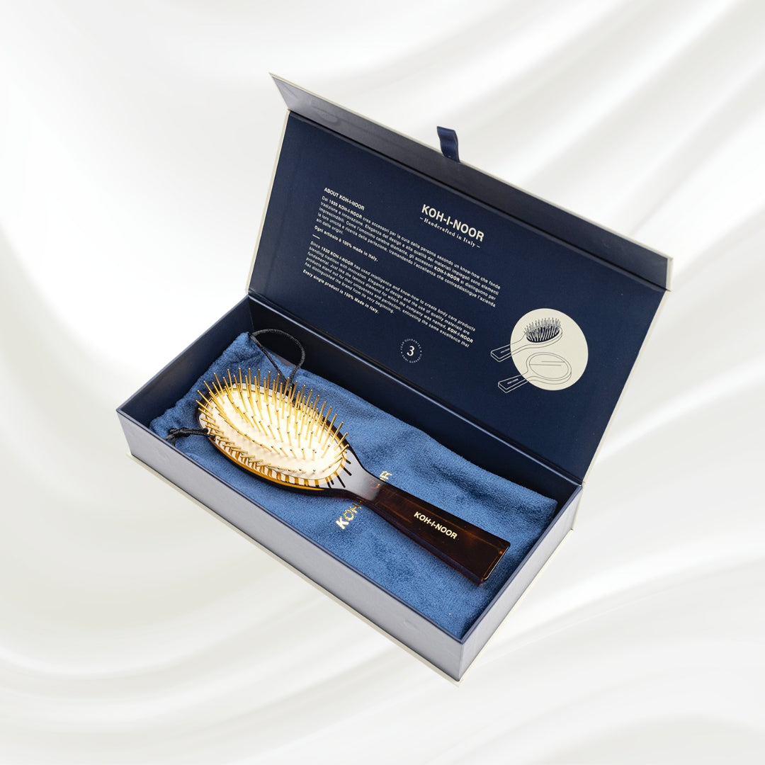 Luxury Pneumatic Hair Brush with Gold Plated Metal Pins - Classic