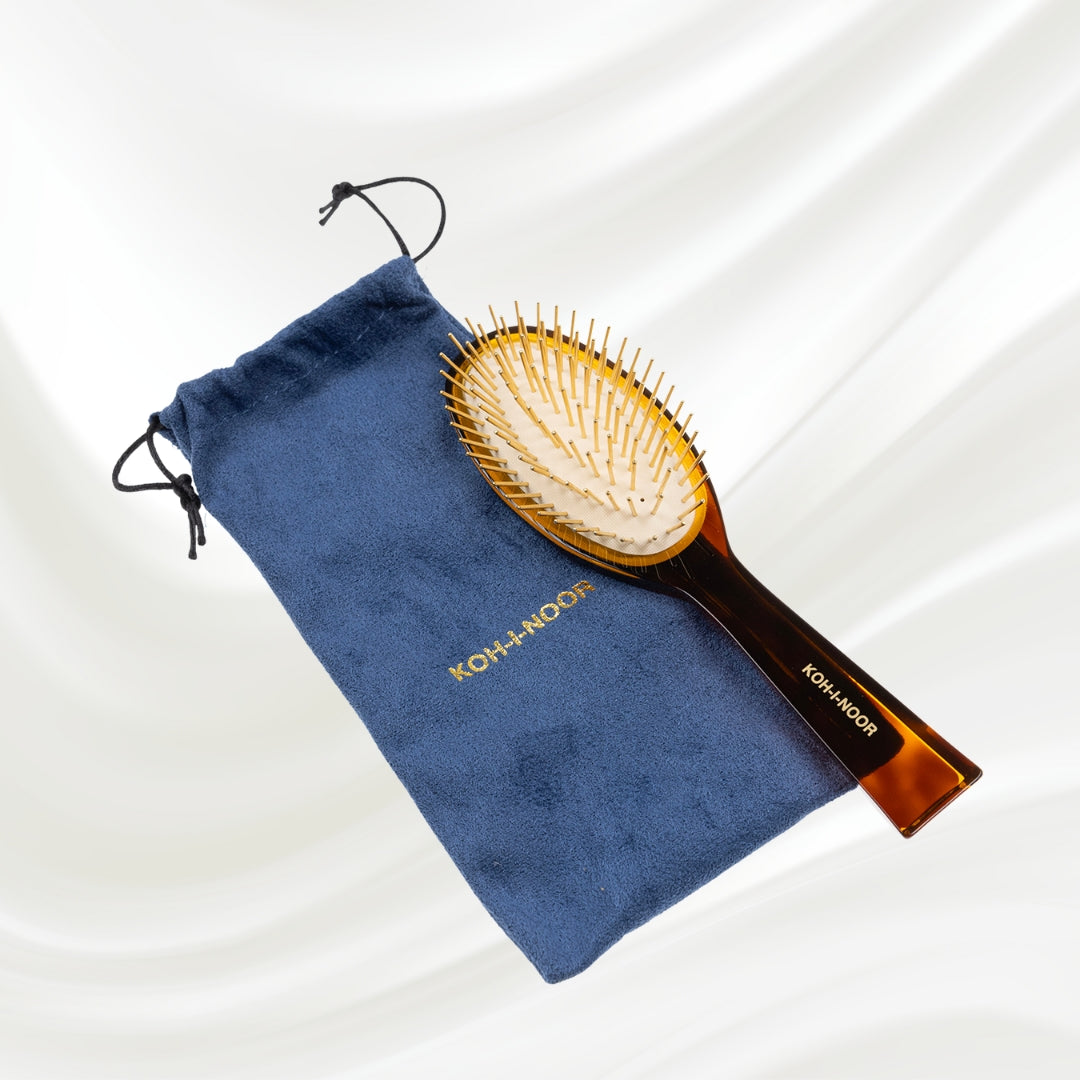 Luxury Pneumatic Hair Brush with Gold Plated Metal Pins - Classic