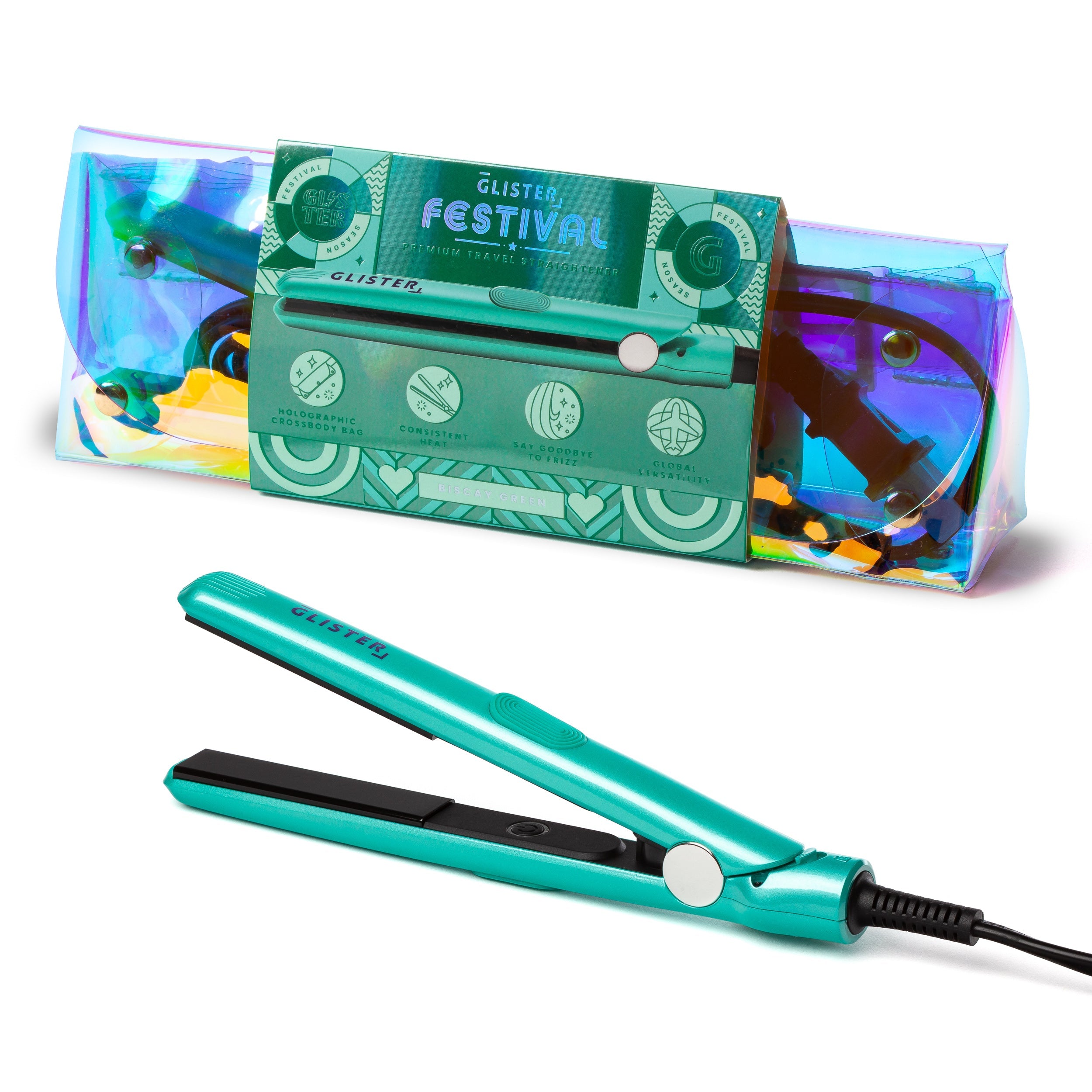 New Limited Edition Festival Flat Iron (with Holographic Bandolier Bag)