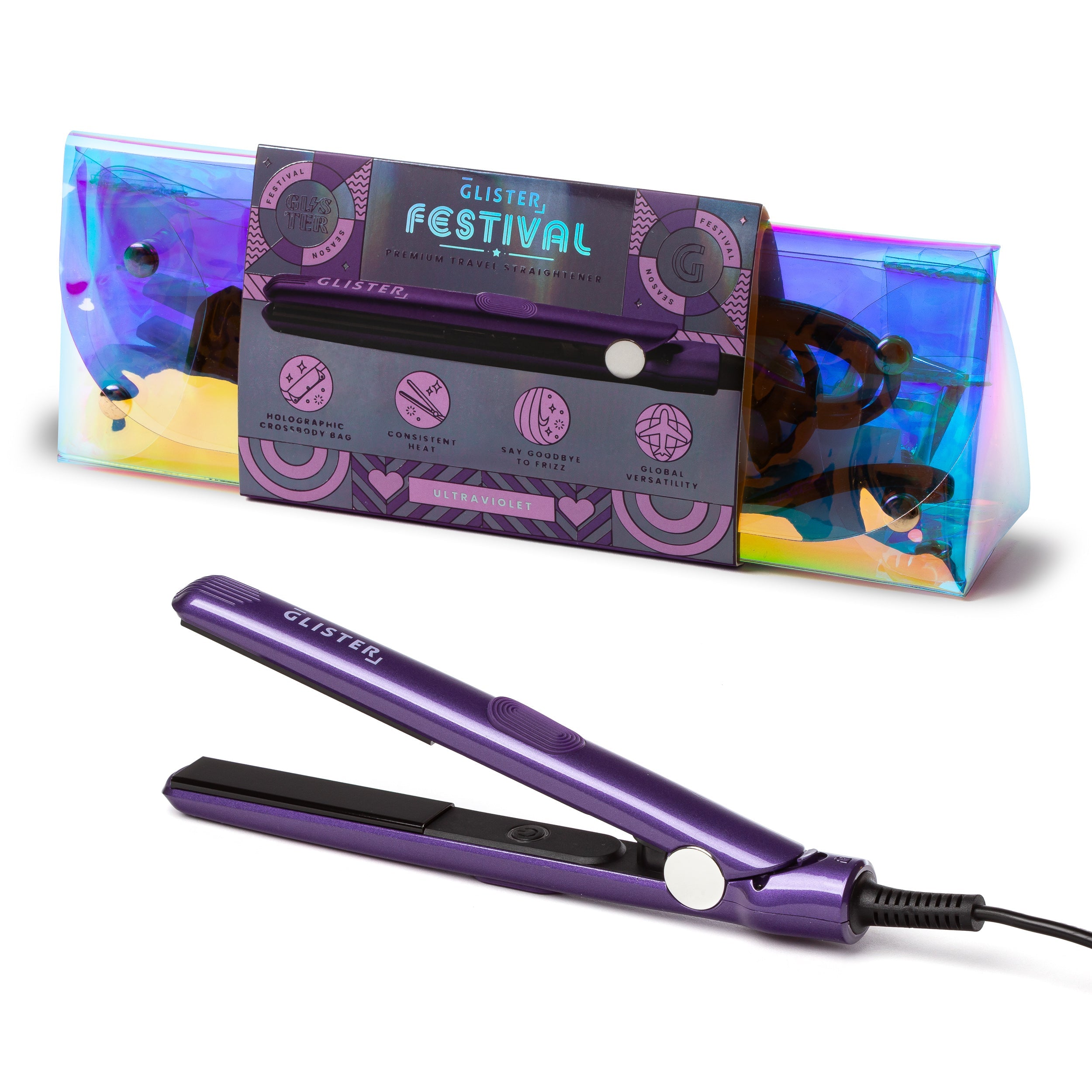 New Limited Edition Festival Flat Iron (with Holographic Bandolier Bag)