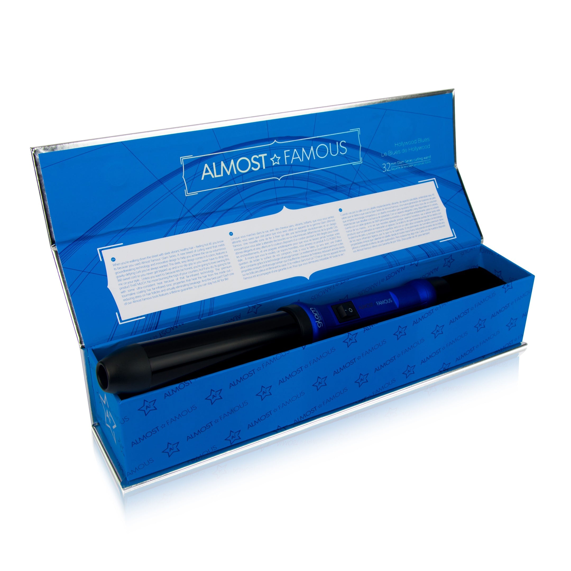 Glam Series 32mm Curling Wand with Gem Infused Barrel - Hollywood Blues