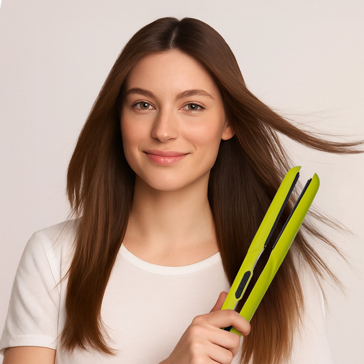 New 1.25" Digital Professional Flat Iron with Extra Wide Plates - California Collection/Yellow