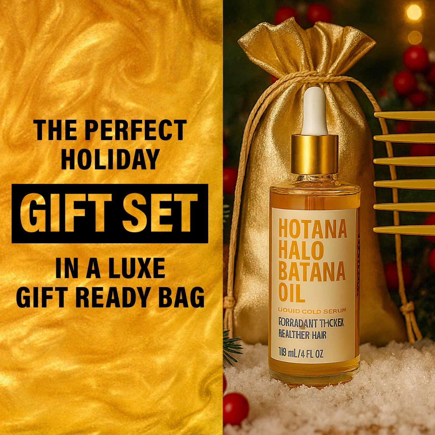 Hotana Halo Batana Oil Liquid Gold Serum Gift Set - New Limited Edition