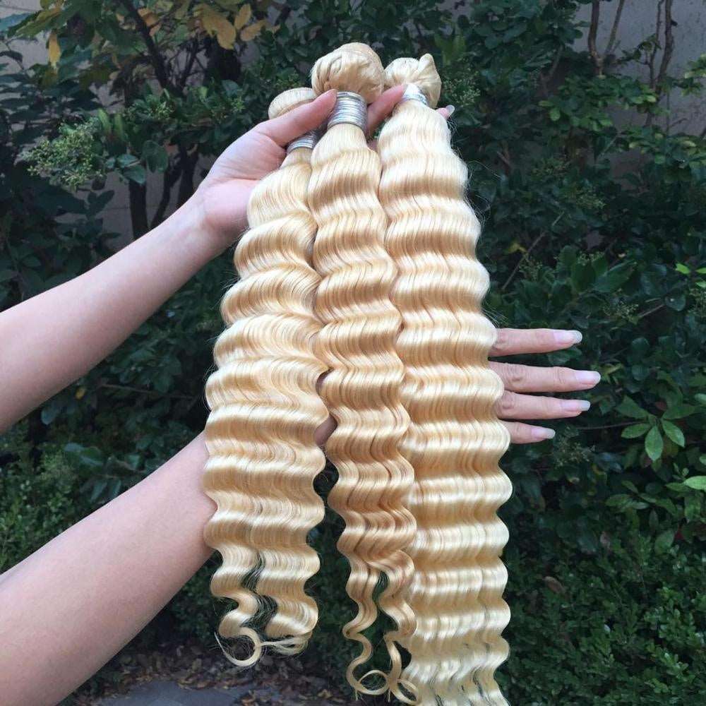 Blonde 613 Deep Wave/Curly Bundles