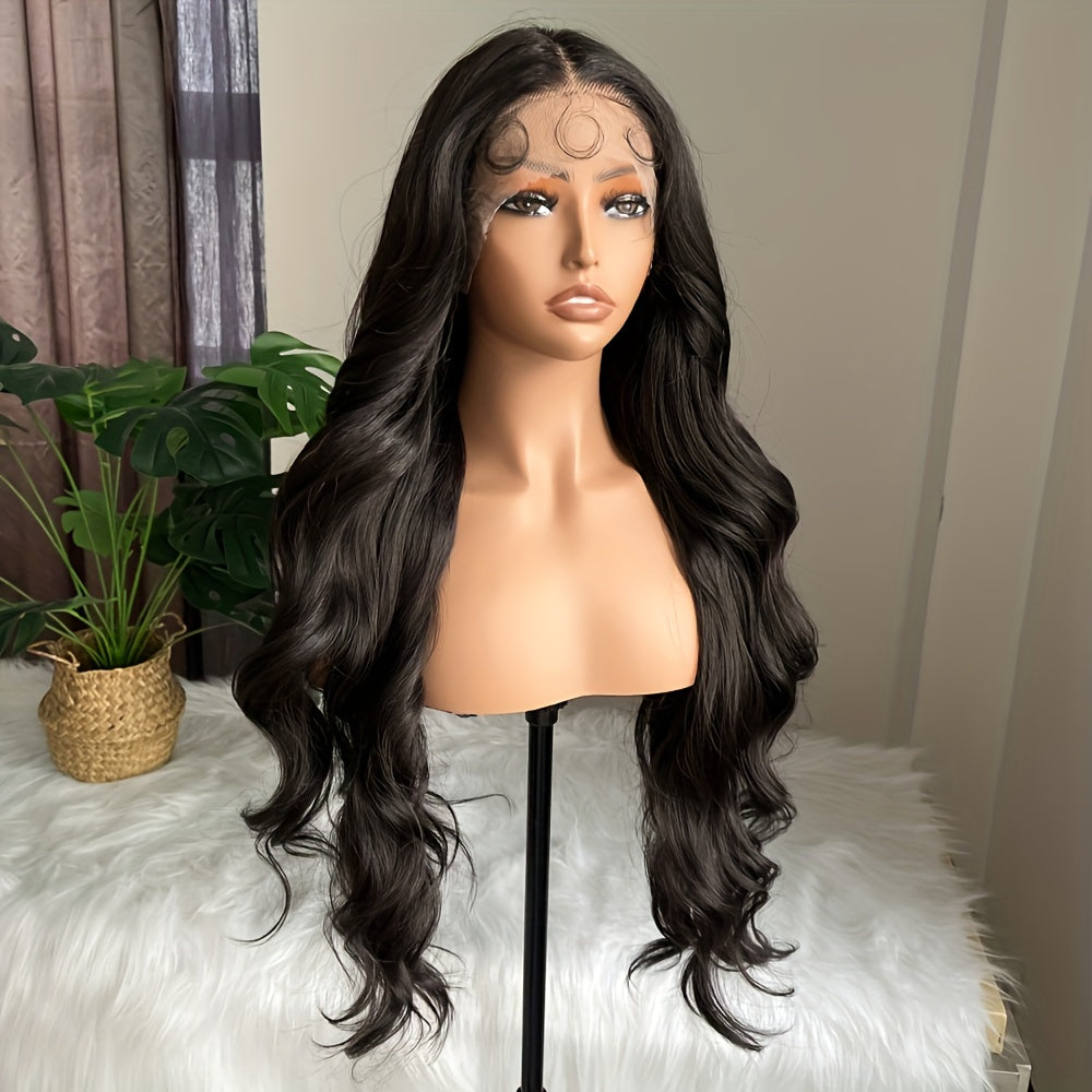 Dark Brown Body Wave Lace Front Wig-2