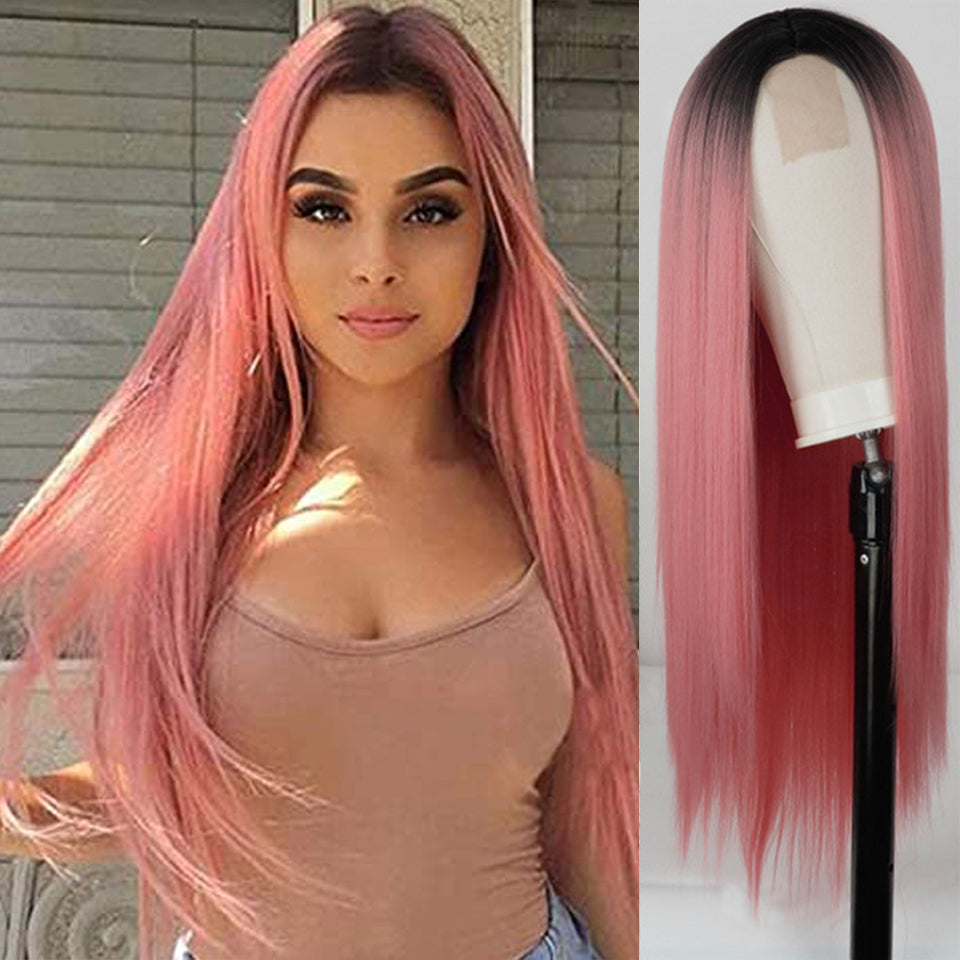Gradient Color Long Straight Lace-Front Wig