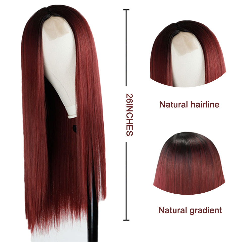 Gradient Color Long Straight Lace-Front Wig