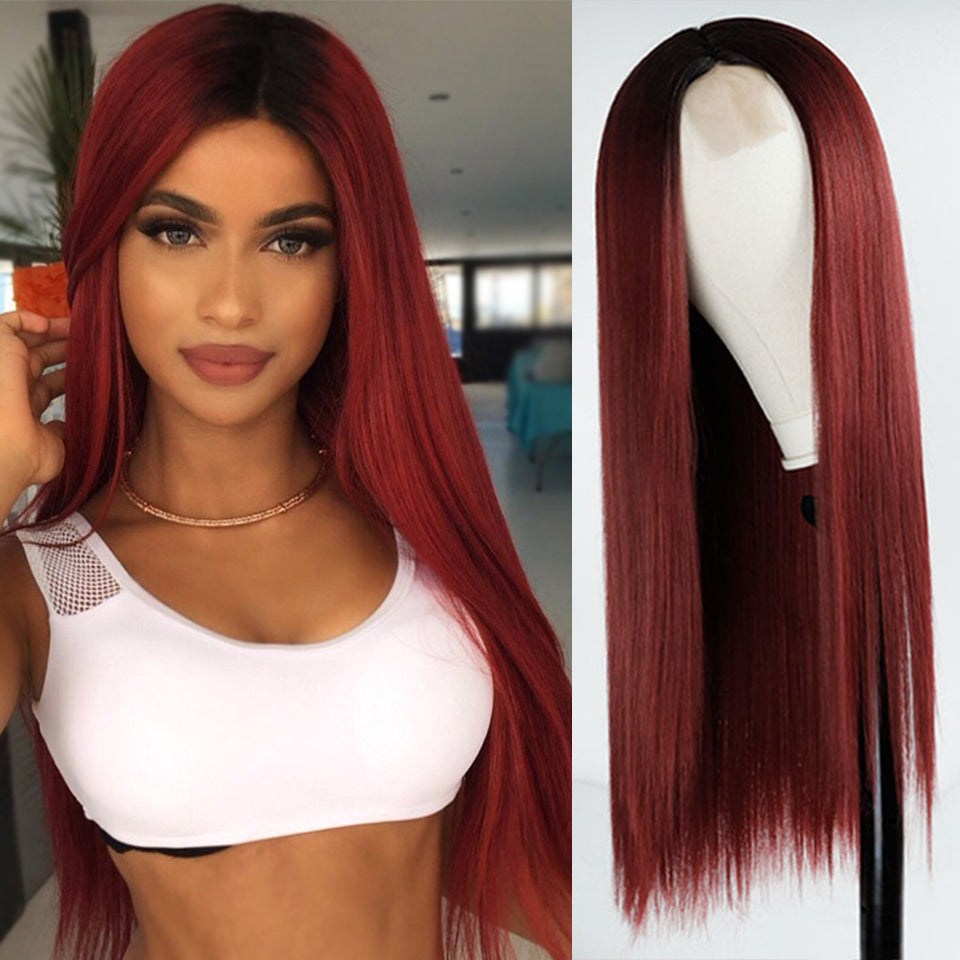 Gradient Color Long Straight Lace-Front Wig