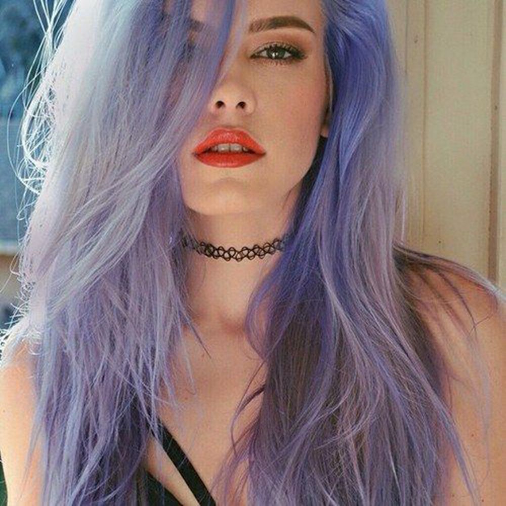 Grass Green Long Straight Synthetic Fiber Wig