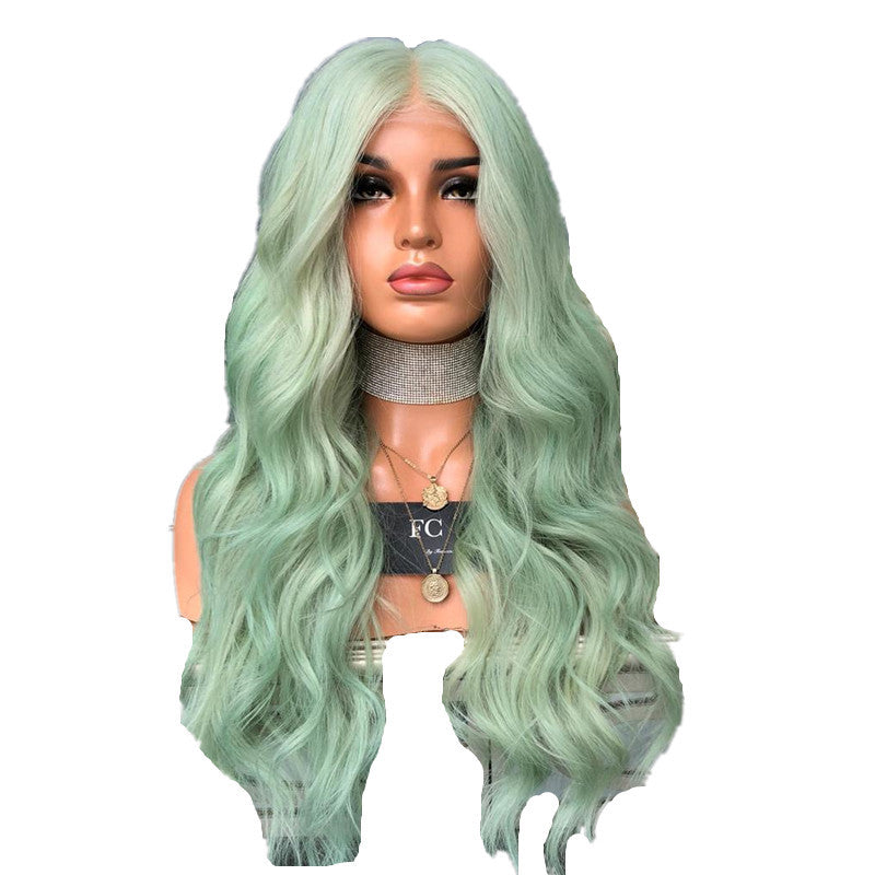 Green Mid-Length Curly Hair Wig