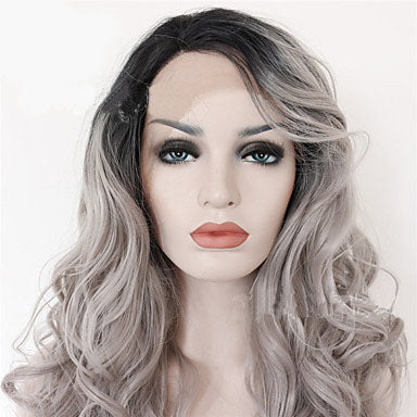 Grey Black Ombre Wavy Wig