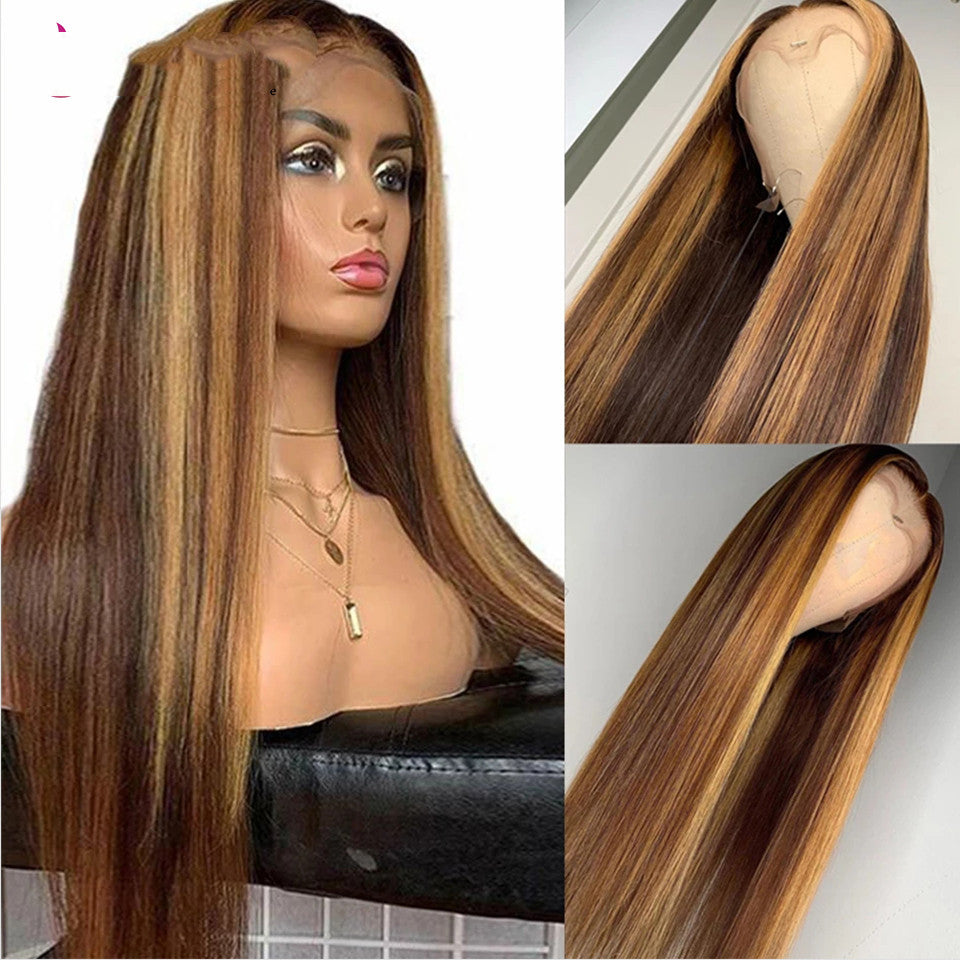 Medium Straight Gradient Colored Wig