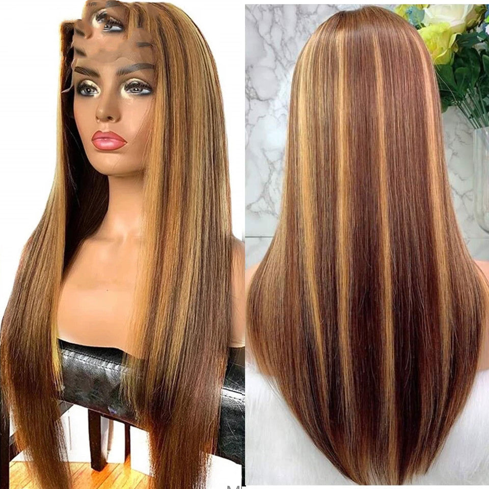 Medium Straight Gradient Colored Wig