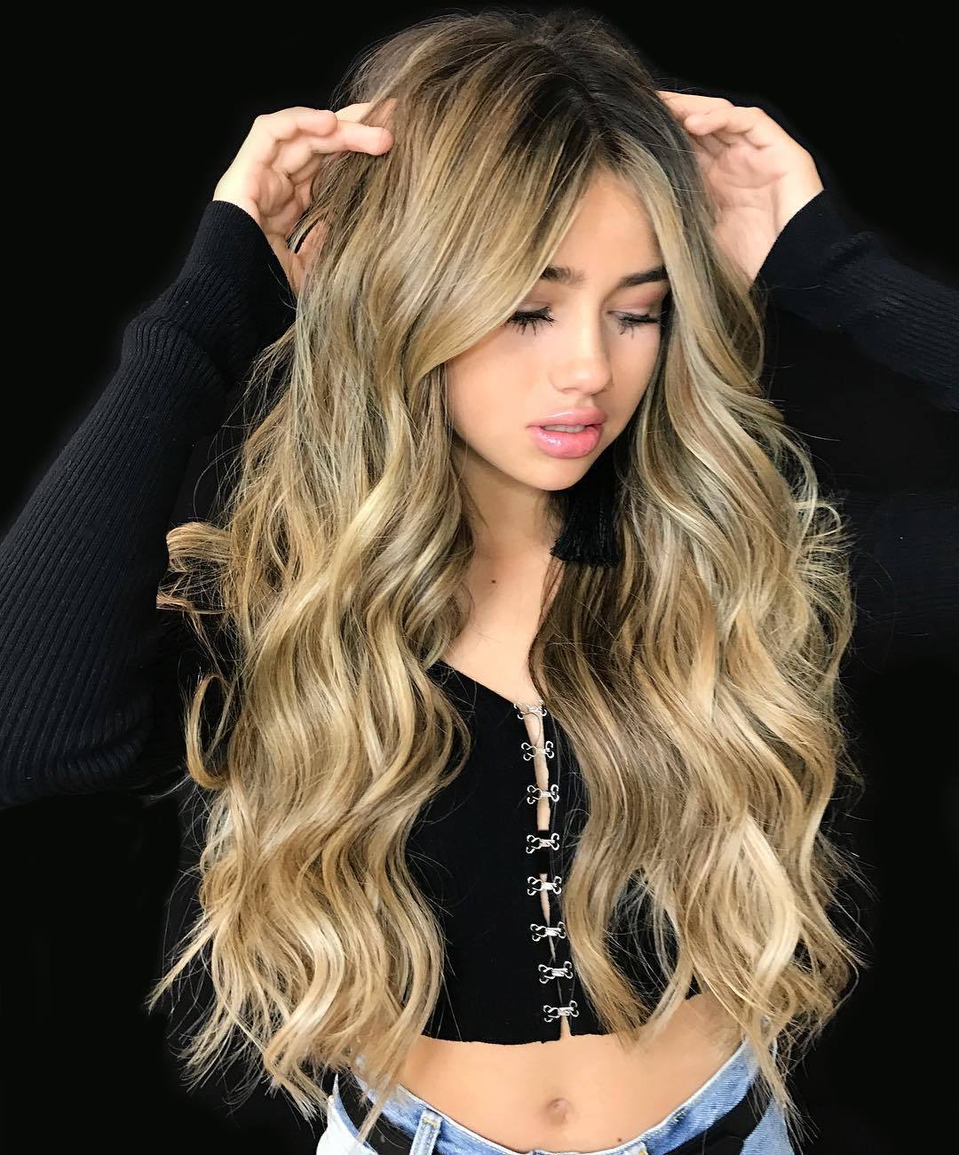 Multicolored Mid-length Synthetic Wig