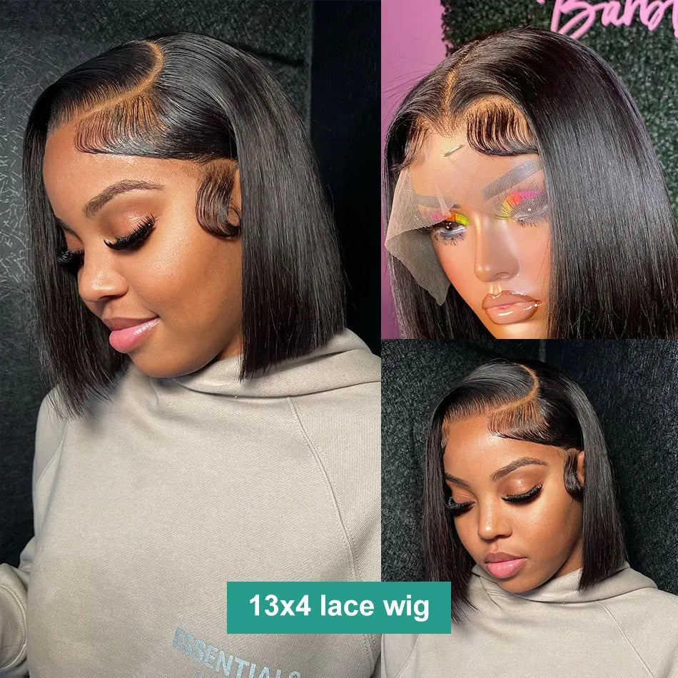 Wear To Go Wig Bob Glueless Wig 13x4 Bob Lace Frontal Wig Short Bob Wig Bone Straight Human Hair Wig Bob Hair Wig Pre Plucked-1
