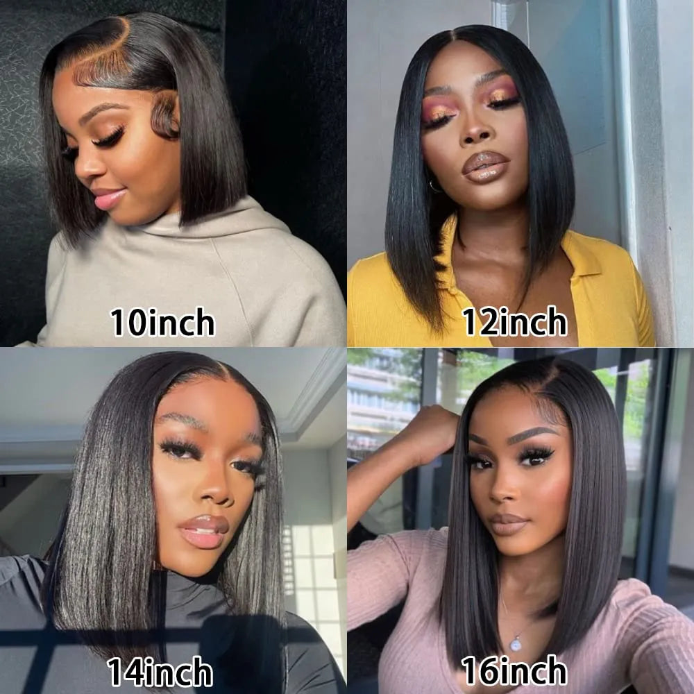 Wear To Go Wig Bob Glueless Wig 13x4 Bob Lace Frontal Wig Short Bob Wig Bone Straight Human Hair Wig Bob Hair Wig Pre Plucked-4