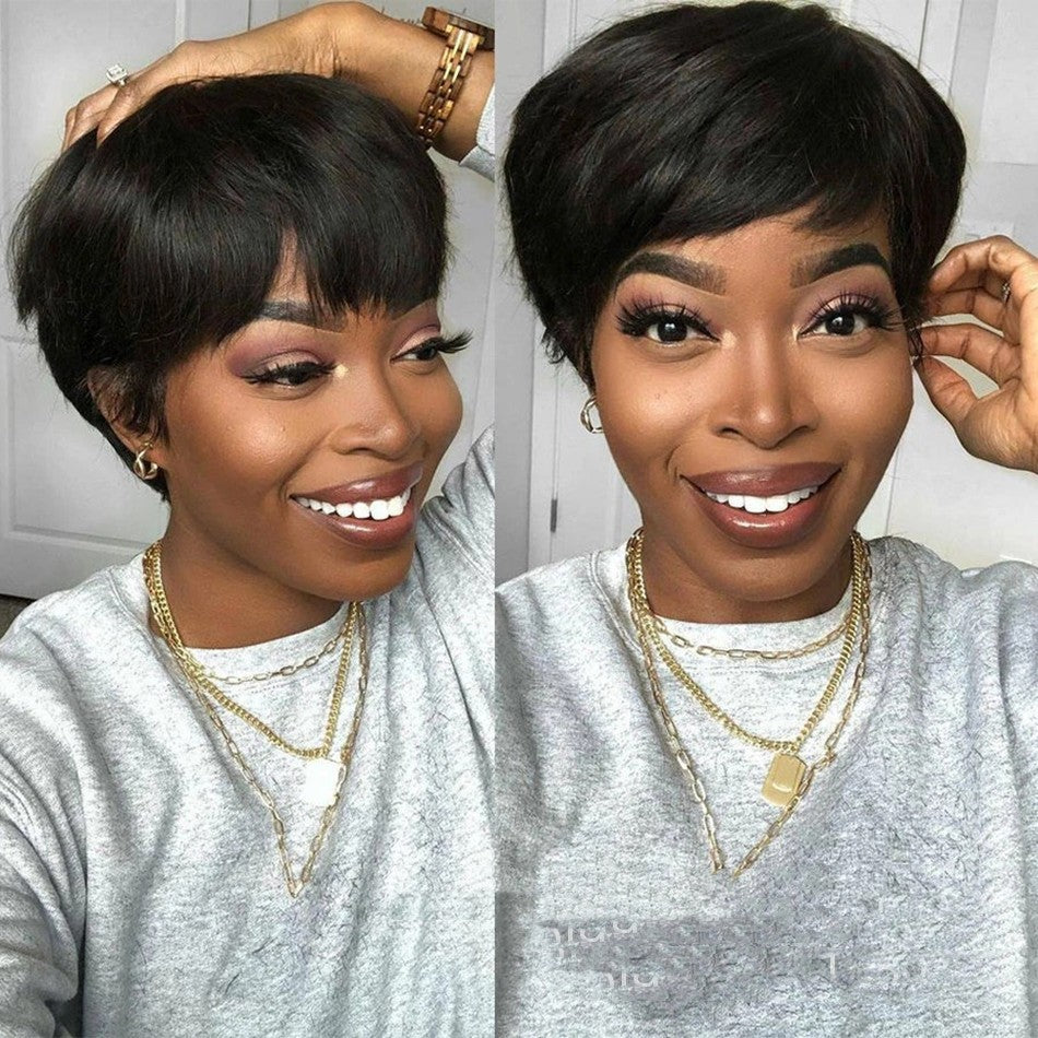 Short Black Pixie Cut Wig