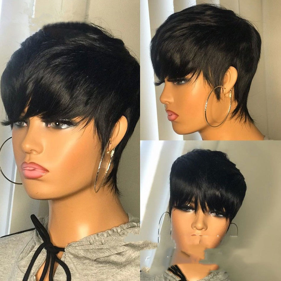 Short Black Pixie Cut Wig