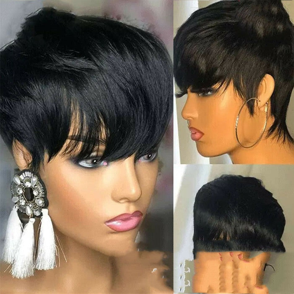 Short Black Pixie Cut Wig