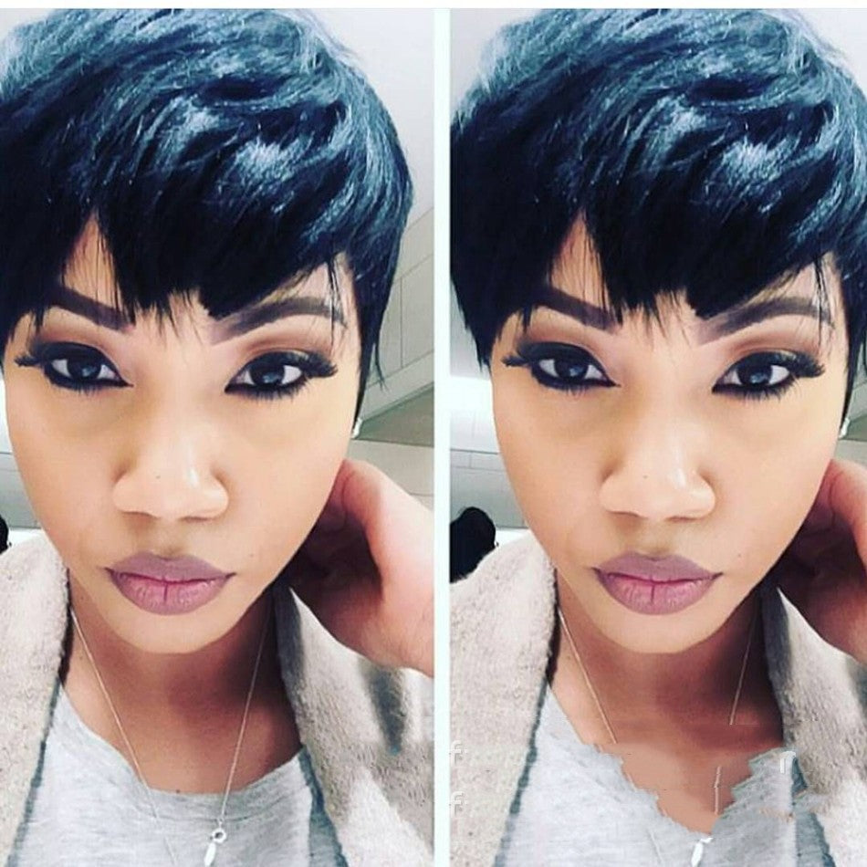 Short Black Pixie Cut Wig