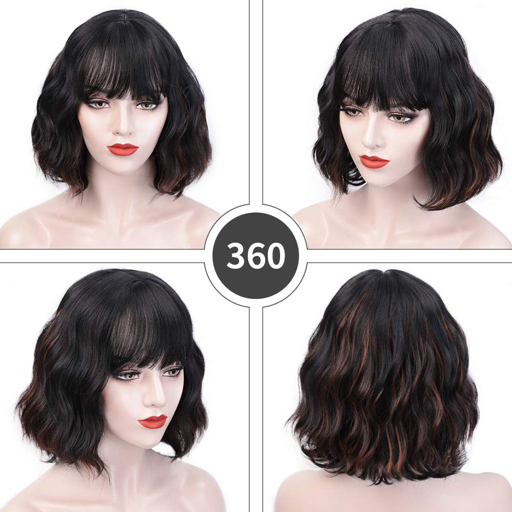 Short Curly Hair Wig Set for Women