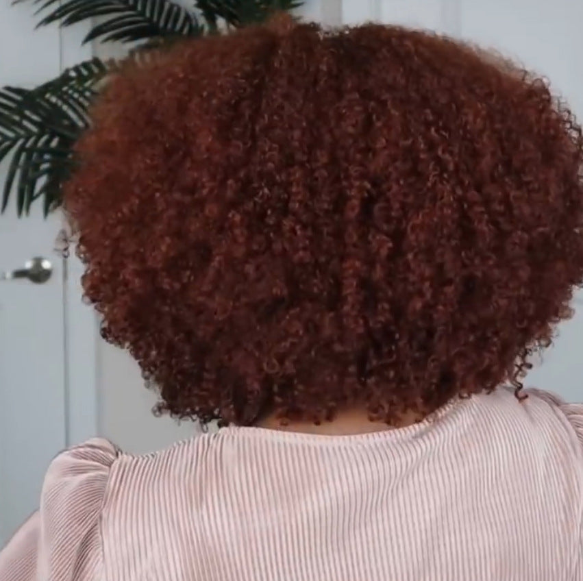 Short Curly Reddish-Brown Wig