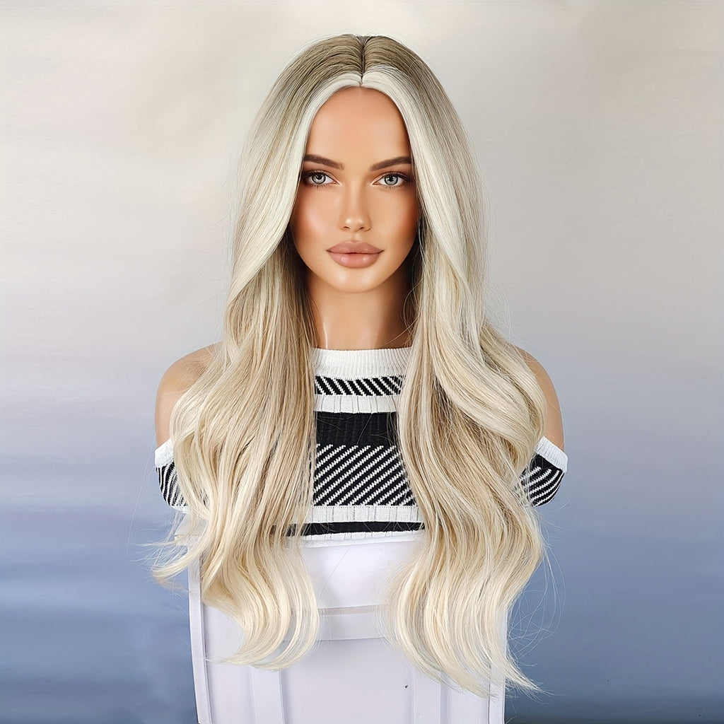 Woven Wigs: 26" Golden Curly Waves-2