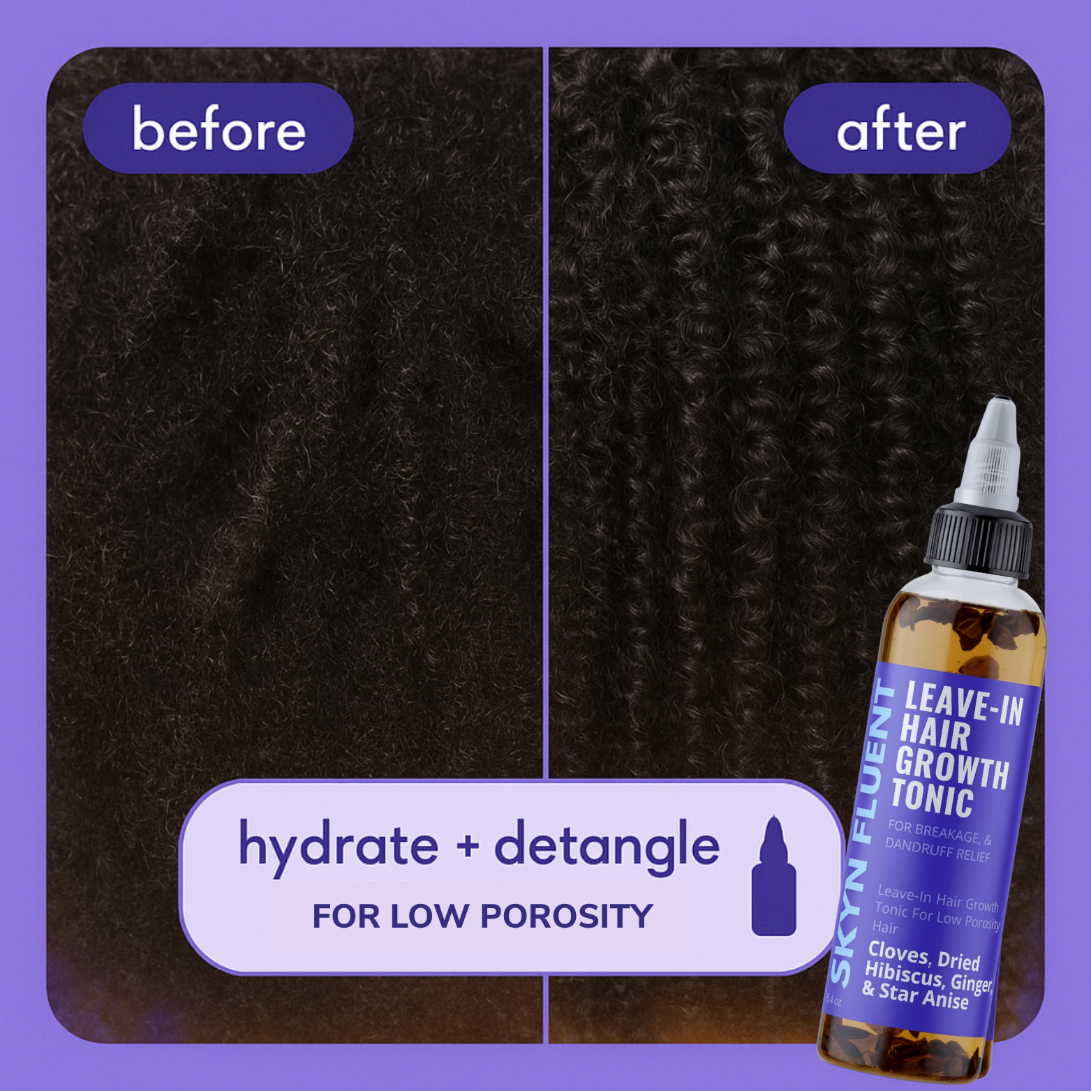 Low Porosity Herbal Hair Tonic – Growth, Strength & Hydration