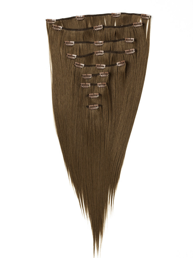 Buckled hair extensions FUTURA hair 10# Medium brown