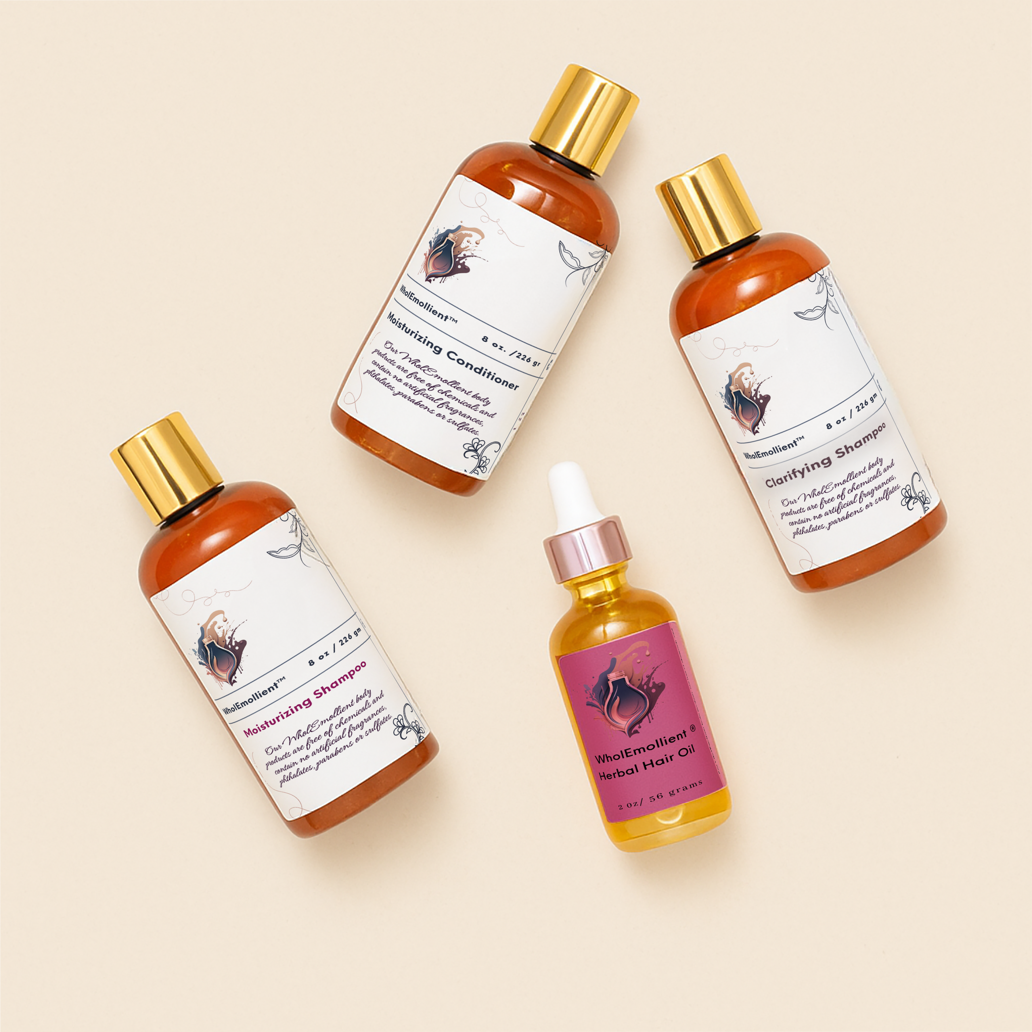 WholEmollient Hair Care Bundle with Rosemary Herbal Hair Oil