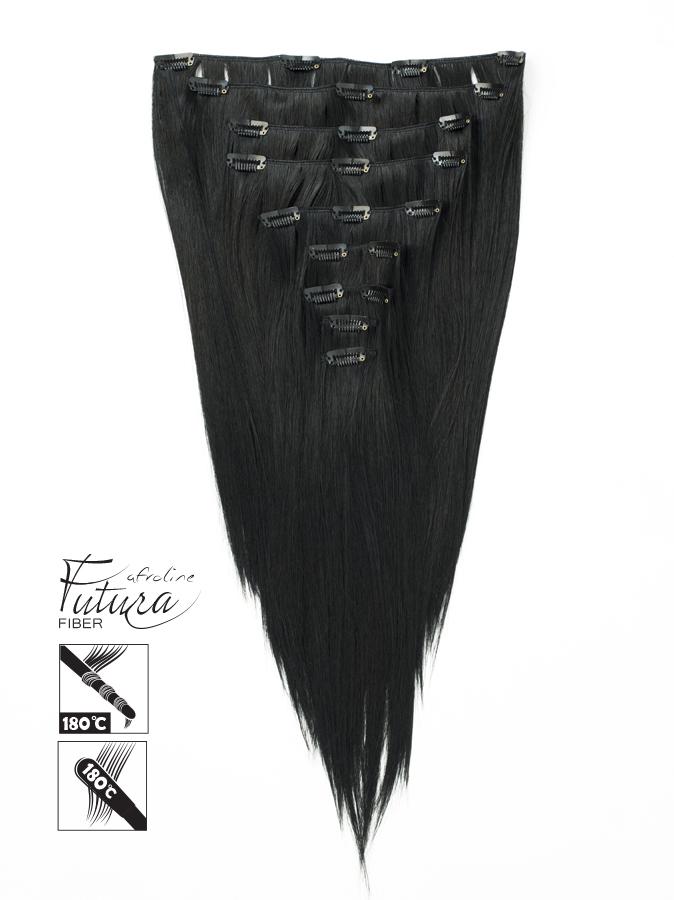 Buckled hair extension FUTURA hair 1# Black