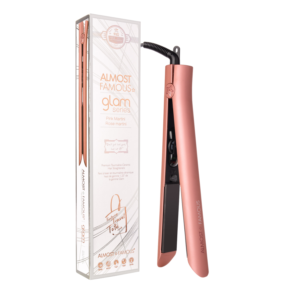 Glam Series 1.25"  Gem Tourmaline Flat Iron with Travel Bag