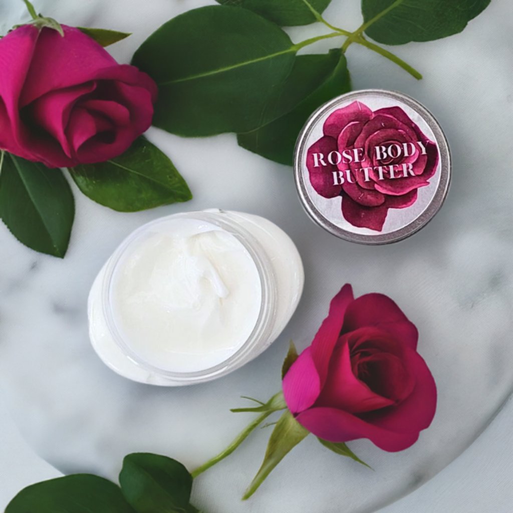 Rose Body Butter for Dry and Sensitive Skin, Luxurious Nourishing Cream